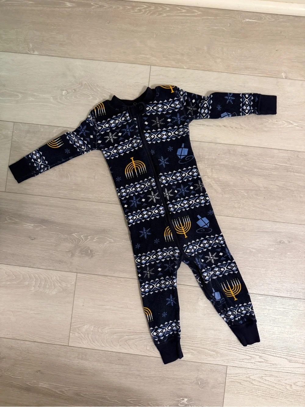 Hanna Andersson Baby Zip Sleeper Organic Cotton Eight Night Hanukkah Chanukah